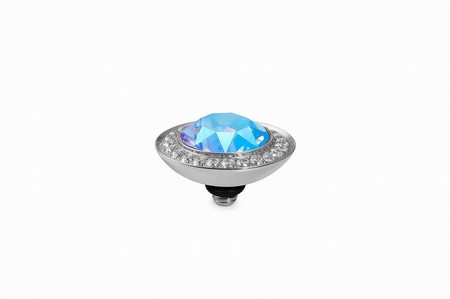 Qudo Silver Topper Tondo Deluxe 13mm - Light Sapphire Shimmer